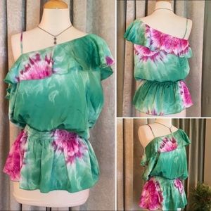 Famosa One Shoulder Ruffle Blouse L